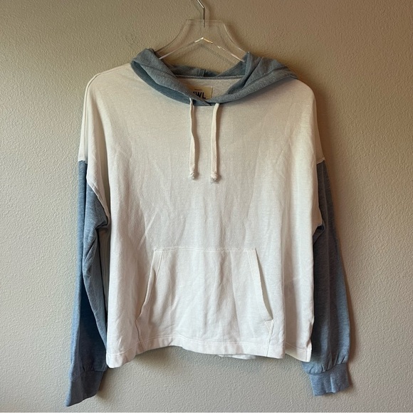 MWL Madewell Skyterry Hoodie Cotton Sweatshirt in Blue/White Size Medium - Picture 2 of 8